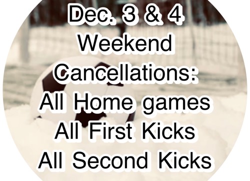 Dec. 3 & 4 Weekend Cancellations